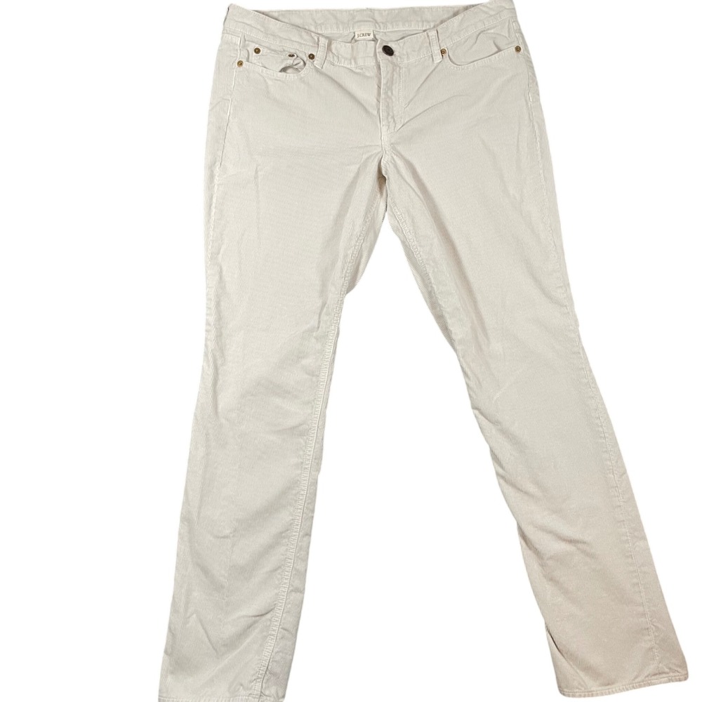 J.Crew Vintage Matchstick Corduroy Pants Womens 32R Cream Skinny Leg Off‎ White